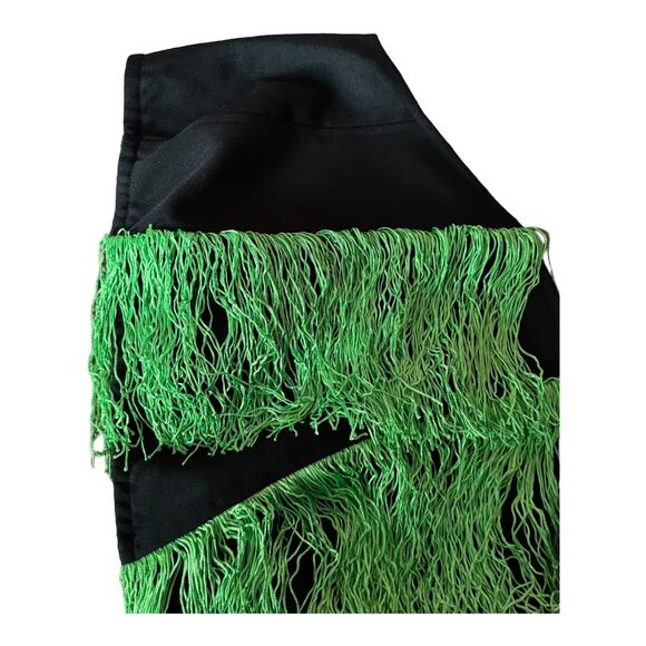 Nasty Gal Premium Fringed Bustier Top black with Green fringe size 8 - Picture 9 of 11